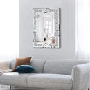 Crushed Diamond Decorative Wall Mirrors, 24x36 Inch Rectangle Living Room Mirrors for Wall Decor, Modern Glam Bathroom Dining Room Entryway Mirror Silver by CozyNest Decor