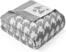 Snuggle Sac Houndstooth Throw Blanket for Couch, Reversible Super Soft Warm Blankets Cozy Knit Fuzzy Plush Lightweight Throws for Sofa, Bed, Camping, Grey,50x60 inches by TinyTreasures Baby Boutique