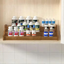 Bamboo Spice Rack Cabinet Organizer - 3 Tier Wooden Expandable Walnut Display Shelf by CozyNest Decor