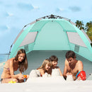 Oileus X-Large 4 Person Beach Tent Sun Shelter - Portable Sun Shade Instant Tent for Beach with Carrying Bag, Stakes, 6 Sand Pockets, Anti UV for Fishing Hiking Camping, Waterproof, Light Green by TinyTreasures Baby Boutique
