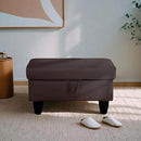 Ottoman Rectangular Storage Ottoman Bench, Flannel Footrest Stool Footstool with Lid for Living Room, Bedroom, Entryway, Dark Coffee, 28.5"x19"x17.5" by CozyNest Decor