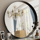 24 Inch Round Bathroom Mirror - Wall Mounted Circle Mirror with Metal Frame, Modern Mirror Suitable for Bathroom, Vanity, Entryway, Living Room, Wall Decor,Black by CozyNest Decor