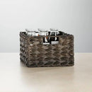 mDesign Woven Farmhouse Kitchen Pantry Food Storage Organizer Basket Bin Box, Container Organization for Cabinets, Cupboards, Shelves, Counter - Store Potatoes, Onions, Fruit, 3 Pack, Espresso Brown by CozyNest Decor