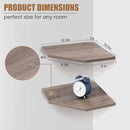 Corner Shelf Wall Mount, Floating Corner Shelves, Set of 2 Corner Wall Shelf Organizer, Rustic Wood Wall Storage Display Shelves for Living Room Bedroom Bathroom Kitchen, Rustic Grey by CozyNest Decor