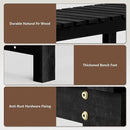 Nidouillet Outdoor Garden Bench, Weatherproof Patio Benches 2-Person Seat Backless Wooden Porch Bench, Multifunctional Slat All Weather Bench for Garden Lawn Porch Park Backyard (Black, 35.5 inch) by GreenHaven Gardens