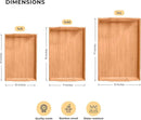 Prosumers Choice Wooden Tray - Light Brown Serving Trays with Handles - Nesting Design for Space Saving - Wooden Serving Tray for Food, Drinks, Snacks - Set of 3 by CozyNest Decor