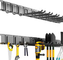 Garage Organization Tool Organizer Wall Mount, 48inch Heavy Duty Garden Tool organizer Storage System, Easy Install With 9 Adjustable Hooks, For Garage, Basement, Shed, Workshop(Black) by GreenHaven Gardens