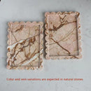 Natural Luxury Scalloped Marble Tray 10.8"x8", Rectangle Vanity Tray for Bathroom Kitchen Counter, Decorative Tray for Dresser Home Decor (Pink Marble) by CozyNest Decor