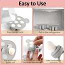 JEXFUN Baby Fruit Food Feeder & Mini Freezer Nibble Tray Combo, Breastmilk Popsicle Molds for Baby Cooling Relief, BPA Free Silicone Feeder for Safe Infant Self Feeding, 4 Month+ (Light Grey) by TinyTreasures Baby Boutique