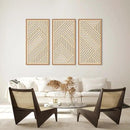 IARTTOP 3 Pieces Wood Boho Wall Art Framed Mid century Modern Wooden Wall Decor Large Minimalist Geometric Line Decor for Living Room Bedroom Office-16 x32 by CozyNest Decor