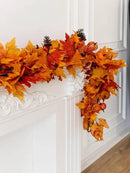 MISSPIN Fall Decor - Fall Garland - 6FT Autumn Maples Leaf Garland for Autumn Decor Hanging Vine for Halloween Thanksgiving Decor Home Wedding Fireplace Party Christmas(Orange) by CozyNest Decor
