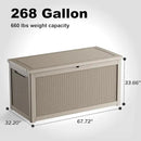 260 Gallon Outdoor Deck Box,Storage Lockable Waterproof Patio Furniture,Garden Tools,Cushions,Pool Accessories Outside Storage Resin Box(Grey) by CozyNest Decor