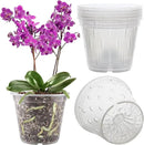 REMIAWY Orchid Pot, 6 Pack Orchid Pots with Holes, 5.5 Inch Clear Plastic Flower Planters for Repotting Indoor Outdoor, Breathable Slotted Nursery Planter by GreenHaven Gardens