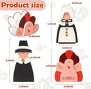 Amorita Fall Thanksgiving Decorations Wooden Turkey Pilgrim Couple Table Sign 3 Pcs Fall Thanksgiving Decor Standing Tabletop Sign Decor for Autumn Harvest - W by CozyNest Decor