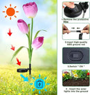 Veesee Outdoor Solar Tulip LED Flower Light, Christmas Gift, Solar Garden Stake Flowers, Decorative Solar Lamp for Patio Lawn,Solar Path Tulip Lights, Lawn, Garden, Yard, Grave Decoration-Red by GreenHaven Gardens
