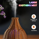 Boho Essential Oil Diffuser for Home Rattan Weaving with Remote Control, 100mL 7 Changing Color Lights Ultrasonic Aroma Humidifier, Noiseless Auto-Off Sleep Mode for Bedroom Office Workout by TinyTreasures Baby Boutique