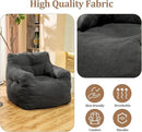 Bean Bag Chairs for Adults Ergonomic Support Reading Floor Sofa Chair with Filler Spacious (Grey) (Standard) by CozyNest Decor