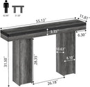 55Inch Farmhouse Console Table,Wooden Rectangular Sofa Table Behind The Couch,Entryway Console Table with Storage for Living Room, Hallway,Entrance (Grey) by CozyNest Decor
