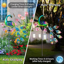 VEWOGARDEN Peacock Solar Lights Outdoor Metal Solar Garden Lights Solar Pathway Lights Outdoor Waterproof LED for Patio Lawn Yard Decorations by GreenHaven Gardens