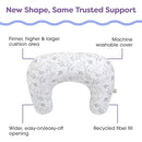 Boppy Nursing Pillow - Ergonomic Bottle & Breastfeeding Pillow with High, Firm, Large Area, Water-Repellent Cushion with Washable Cover; Baby Safety Alliance Verified - Gray Gentle Leaves by TinyTreasures Baby Boutique
