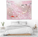 Houselerax Japanese Koi Fish Tapestry, Cherry Blossoms Asian Oriental Pink Flower Branch Koi Fish Carp Tapestries Wall Hanging for Bedroom Living Room Office Decor 80"x60" by CozyNest Decor