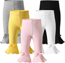 Newborn Toddler Baby Girl Pants Leggings Ribbed Straight Flare Infant Girl Pants Leggings Bell Bottoms 5 Packs by TinyTreasures Baby Boutique