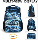 Personalized Backpacks for Boys, Motorcycle Backpack with Custom Name for Kids Kindergarten Primary Elementary Senior Middle, 17 Inch Lightweight Cool Lightning Schoolbag by TinyTreasures Baby Boutique