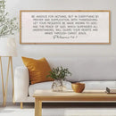 LuZhiQiang Be Anxious for Nothing Wall Decor 32"×12" Philippians 4:6-7 Bible Verse Sign Large Christian Scripture Wood Framed Hanging Decor (Wood) by CozyNest Decor