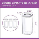 Amazing Abby - Carol - 112-Ounce Acrylic Canister (Set of 3), Plastic Airtight Food Container, Stackable for Pantry Storage, BPA-Free and Shatter-Proof, Perfect for Home and Commercial Use by CozyNest Decor