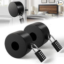 2 Pack Door Lockout Device, Child Proof Door Knob Covers with Combination Padlock, Door Handle Lock for Dementia Elderly Safety, Temporary Door Lock - Black by TinyTreasures Baby Boutique