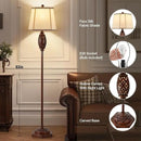 Luvkczc Vintage Floor Lamp - Brown Carved Resin with Hollow Light Design, Rustic Standing Lamp for Living Room, Bedroom, Study(Bulb Included) by CozyNest Decor