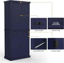 ARTPOWER 72" Tall Kitchen Pantry Storage Cabinet with Drawer and Adjustable Shelves, Pantry Cabinet for Kitchen, Bathroom or Hallway, Blue by CozyNest Decor