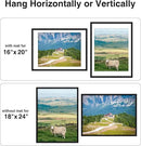 Vittanly 18x24 Picture Frames Set of 9, Shatter Resistant Plexiglass, Display 16x20 Pictures with Mat or 18x24 without Mat, Photo Frames for Wall or Tabletop, PVC Frame, Black by CozyNest Decor