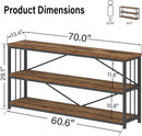 LVB Rustic Entryway Table, Industrial Extra Long Hallway Sofa Table, Wood Metal Narrow Console Table with Storage Shelf, Modern Skinny Couch Table for Foyer Living Room Bedroom, Rustic Brown, 70 Inch by CozyNest Decor
