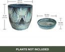 Plant Pots Indoor, Ceramic Planter, 6in Plant Pot, Plant Pots with Drainage Holes and Saucers, Flower Pots for Indoor Plants, Reactive Glaze Blue