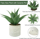 Artificial Potted Plants, 13.8" Artificial Succulent Fake Aloe, Large Faux Aloe Plant in Pot for Home Office Room Badroom Garden Decor (Grey) by GreenHaven Gardens
