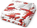 HGOD DESIGNS Red Lobster Fleece Throw Blanket Ultra Soft Cozy Blooming Decorative Flannel Blanket All Season for Home Couch Bed Chair Travel 50x60in by CozyNest Decor