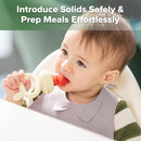 Haakaa Baby Fruit Food Feeder & Mini Freezer Nibble Tray Combo, Breastmilk Popsicle Molds for Baby Cooling Relief, BPA Free Silicone Feeder for Safe Infant Self Feeding, 4 Month+ (Oat) by TinyTreasures Baby Boutique