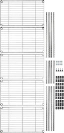 Amazon Basics 5-Shelf Adjustable, Storage Shelving Unit, (200 Pound Loading Capacity per Shelf), Steel Organizer Wire Rack, 23.2 x 13.4 x 60 inches (LxWxH), Chrome by CozyNest Decor