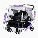 bemece Double Stroller Rain Cover, Weather Shield Double Stroller for Side by Side Seats Twin Stroller, Baby Outdoor Activities Accessories, Protects Children from Rain, Snow, Wind by TinyTreasures Baby Boutique