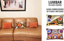 Lumbar Modern Pillow Cover - Kandinsky in Flow Burnt Orange Abstract Farmhouse Pillowcase Modern Chair Cushion Contemporary Outdoor Cushions Hand Embroidered Wool Size 14x20 by CozyNest Decor