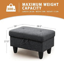 Ottoman Rectangular Storage Ottoman Bench, Flannel Footrest Stool Footstool with Lid for Living Room, Bedroom, Entryway, Black Gray, 28.5"x19"x17.5" by CozyNest Decor