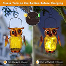2 Pack Hanging Solar Lantern, Owl Solar Lanterns Outdoor Waterproof LED Glass Jar Lights for Garden Yard Tree Table Xmas Metal Decoration Lanterns by GreenHaven Gardens