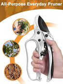 Ratchet Anvil Pruning Shears for Gardening Heavy Duty, Labor-Saving Design Garden Clippers for Arthritis Weak Hands, 3/4" Cut Capacity Branch Cutter for Tree Trimming, Flower, Rose, Plant by GreenHaven Gardens
