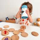 bee smart Wooden Memory Game - Matching Memory Game for Kids 3 and Up, 16Pcs | Educational Toy for Preschool Toddlers Board Games (Robots) by TinyTreasures Baby Boutique