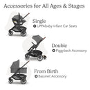 UPPAbaby Cruz V3 Stroller - from Birth + Car Seat Compatible - Full-Size, Reversible Seat - Infant Insert, Bug and Rain Shields Included - Greyson (Charcoal Mélange/Carbon Frame/Saddle Leather) by TinyTreasures Baby Boutique