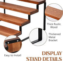 4 Tier Wooden Display Riser Stand Perfume Organizer with Metal Stand, Dessert Table Display Set, Food Display Stands for Party, Brown Rustic Solid Wood Shelf for Cupcakes, Perfume, Cologne, Spiece by CozyNest Decor
