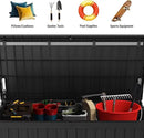 Mars Villa 150 Gallon Outdoor Storage Box Waterproof, Large Resin Deck Box for Outdoor Patio Furniture Cushions, Pool Supplies, Garden Tools, with Hydraulic Hinge, UV-Resistant and Weatherproof, Black by GreenHaven Gardens