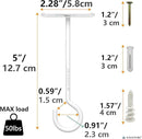NACETURE Ceiling Hooks for Hanging Plants 4 Pack - Square Wall Mount Plant Hanger Indoor Hanging Hooks Metal Plant Bracket Iron Lanterns Hangers for Wind Chimes, Planters (5" White 4 Pack) by GreenHaven Gardens
