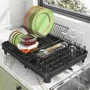 LEMIKKLE Dish Drying Rack, Large-Capacity Dish Drainer with Cutlery Holder Rotatable Water Drainer for Kitchen Counter,20.5" D x 16.1" W x 5.5" H by CozyNest Decor